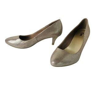 Fiona Size 8W Sparkly Champagne Blush Pointed Toe Kitten Humps Evening Holiday